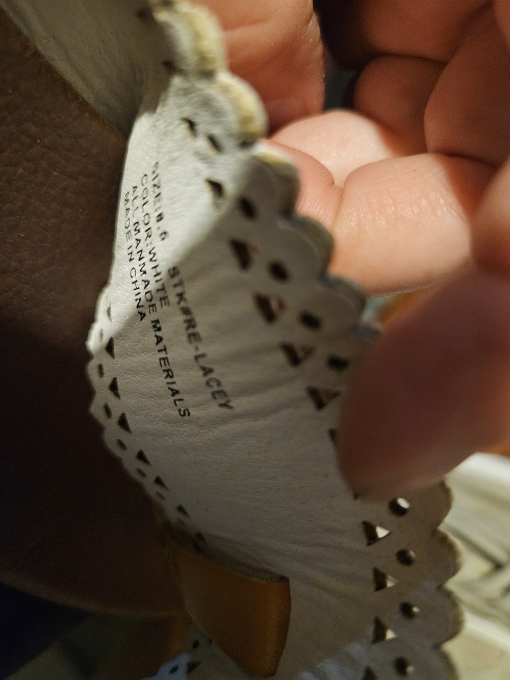 Relativity White and Tan Scalloped Toe-Post Sandals - Picture 3 of 3